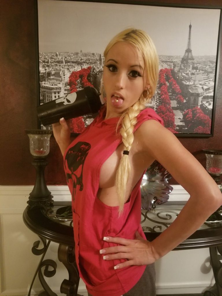 Cherry Pimps porn star Aspen Romanoff with sideboob and braid
