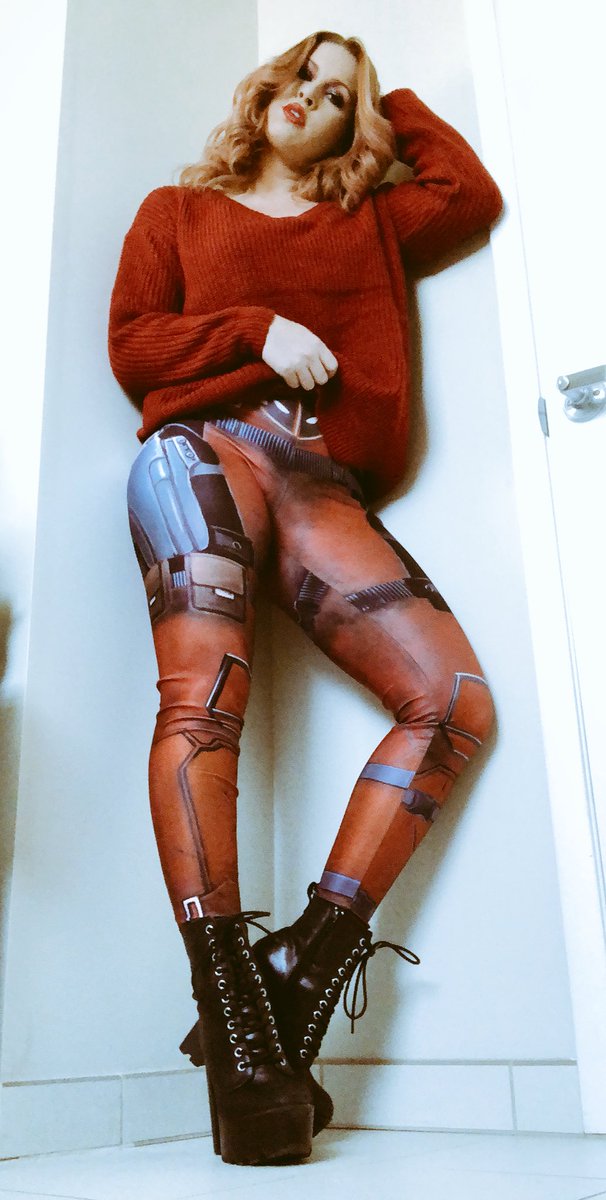 Edyn Blair in Deadpool leggings