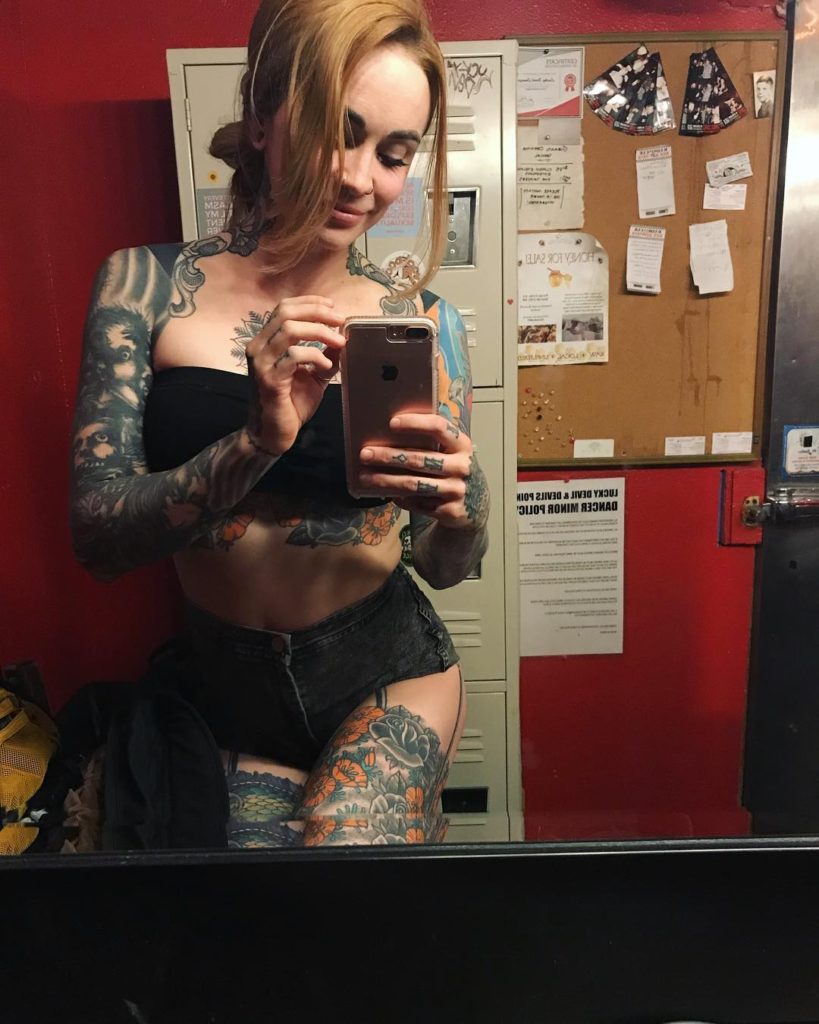 selfie by tattoo StripperWriter Elle Stanger